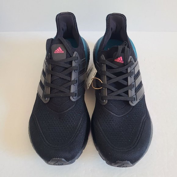NEW Adidas Ultraboost 21 Running Shoes FZ1921 Size 8 Carbon Black Teal main image 8